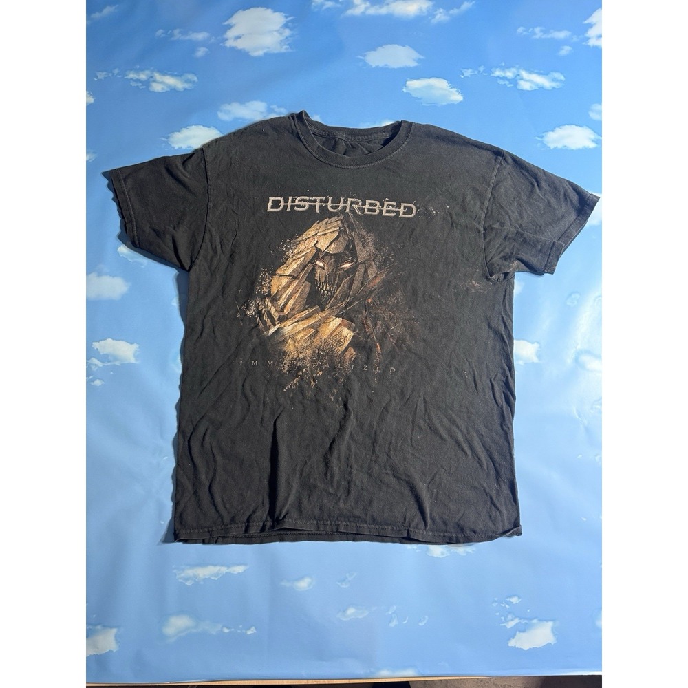 Disturbed Immortalized 2016 Tour Band T Shirt Large Black Heavy Metal Gildan